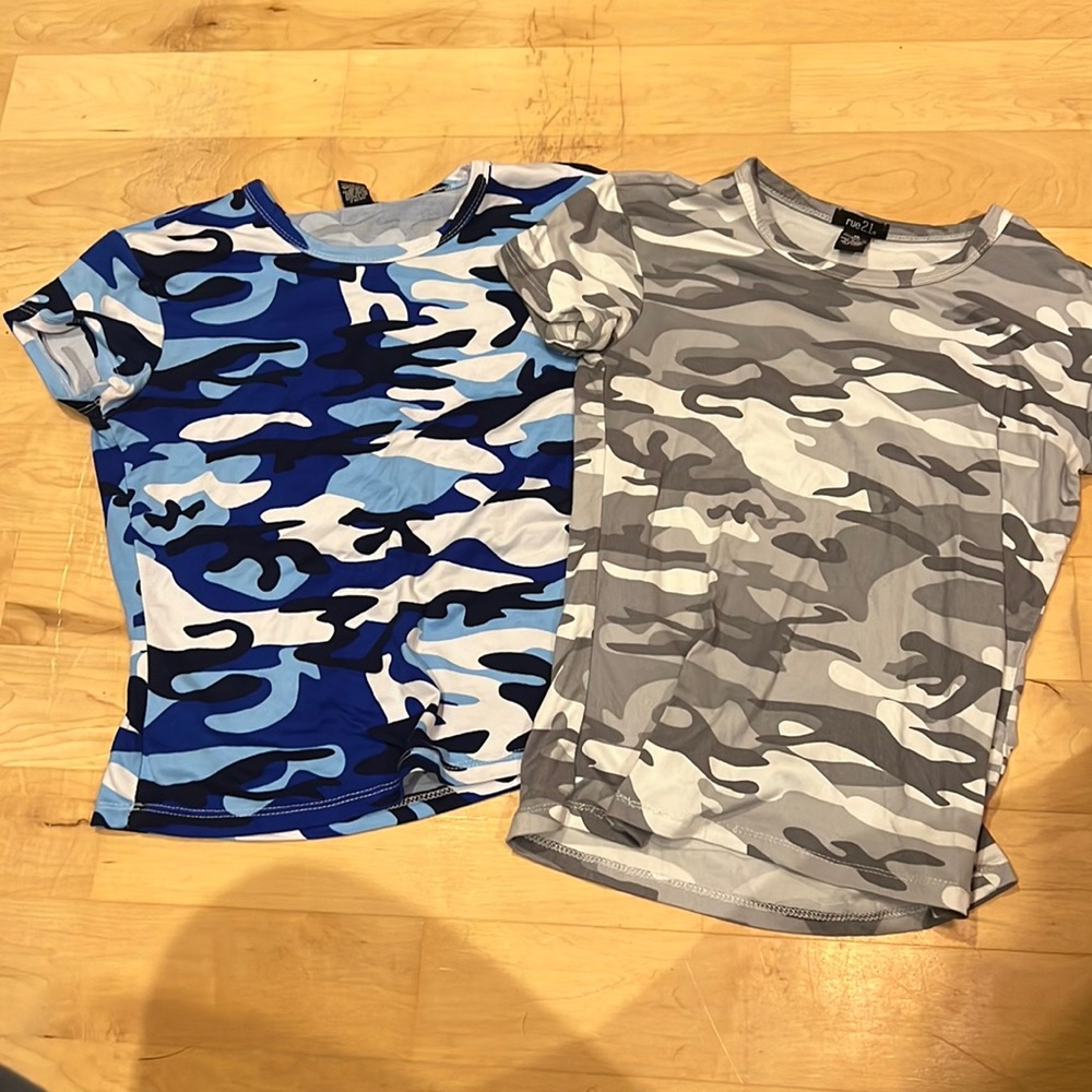 Two rue 21 camo tops